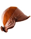 Skórzana czapka Pawie oko Merino- rudy